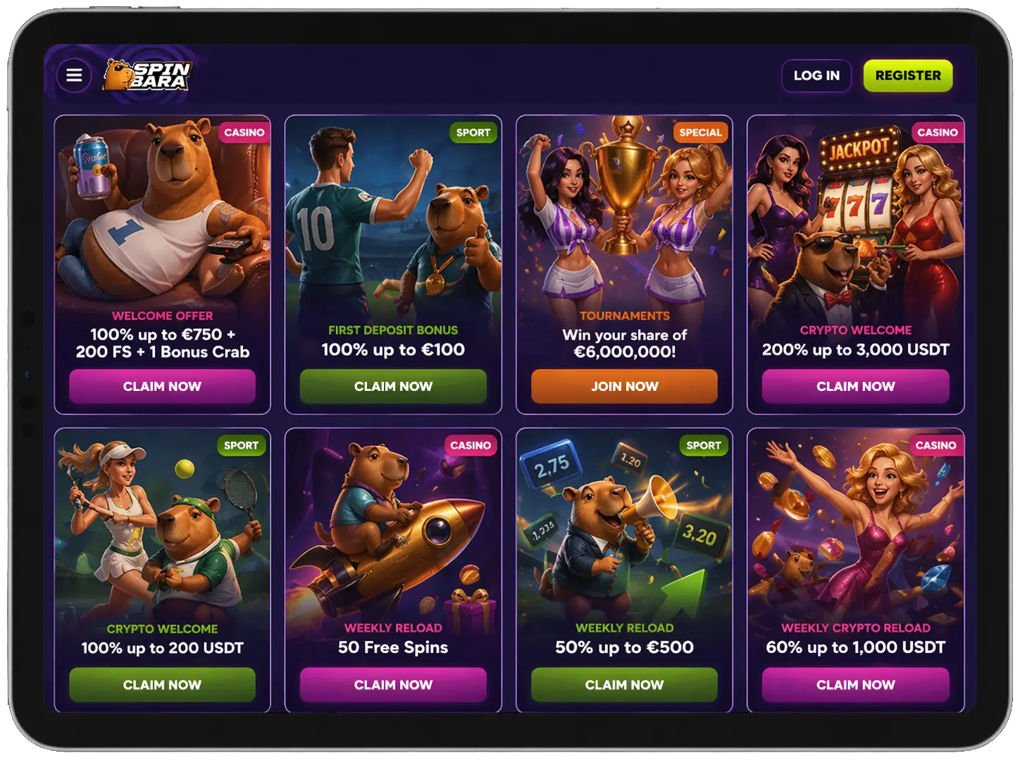 SpinBara casino bonus offer with free spins and deposit match